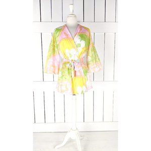Vintage Vanity Fair silky nylon wrap kimono lingerie robe cover up